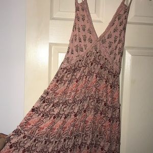 Pink Floral Tiered Sun Dress